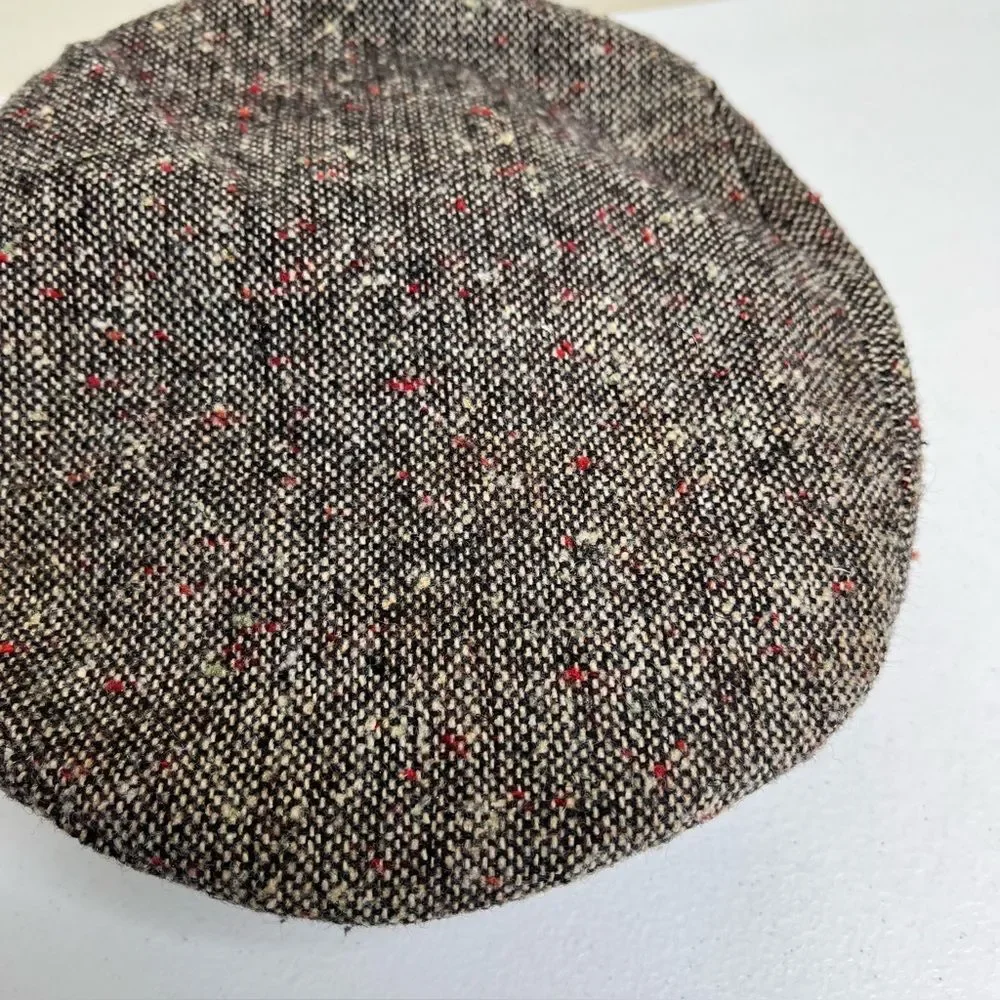 Vintage Tweed Newsboy Cap Cabbie Peaky Blinders Brown Union Made USA Men Large